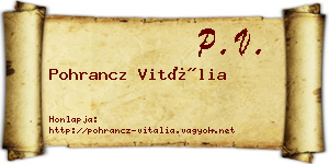 Pohrancz Vitália névjegykártya